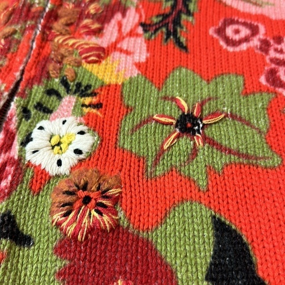 Coldwater Creek embroidered zip up cardigan sweater - Picture 5 of 10